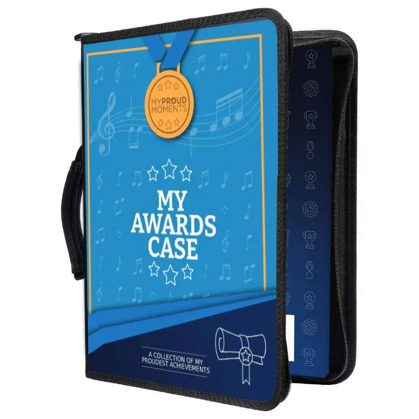 Music Medal, Badge & Certificate Case - Blue