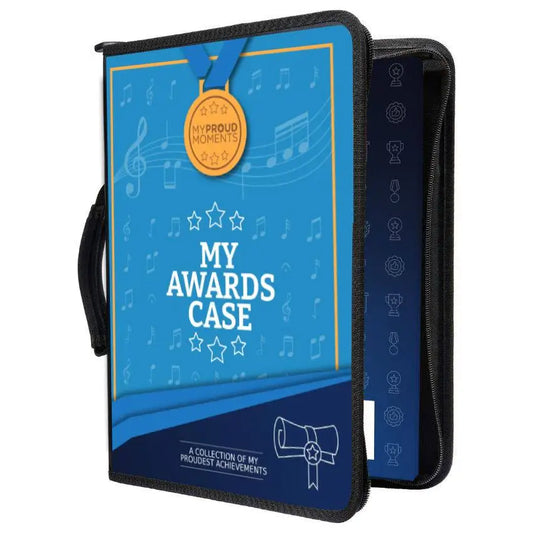 Music Medal, Badge & Certificate Case - Blue